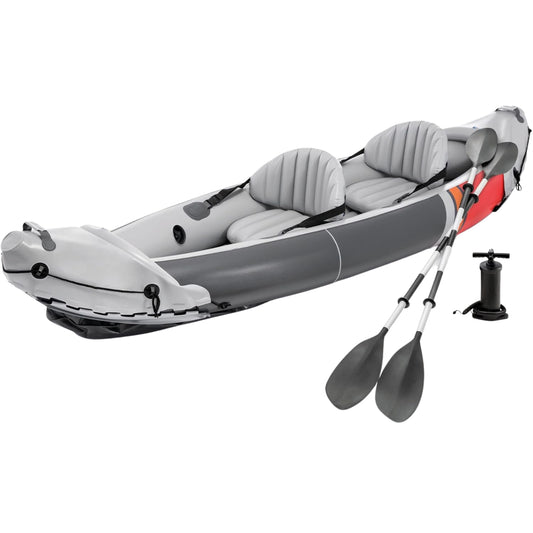 2-Person Inflatable Kayak Set K2 with 86in Oars & Pump – Durable Vinyl, 400 lbs Capacity