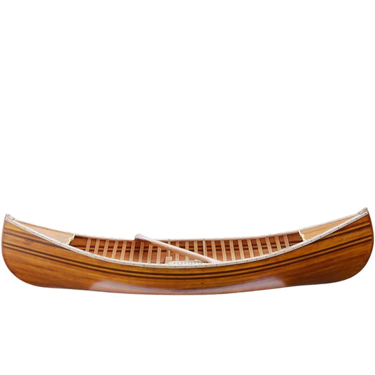 6 ft Wooden Canoe with Ribs Matte Finish – Handcrafted Cedar & Hardwood Hull – Decorative Display