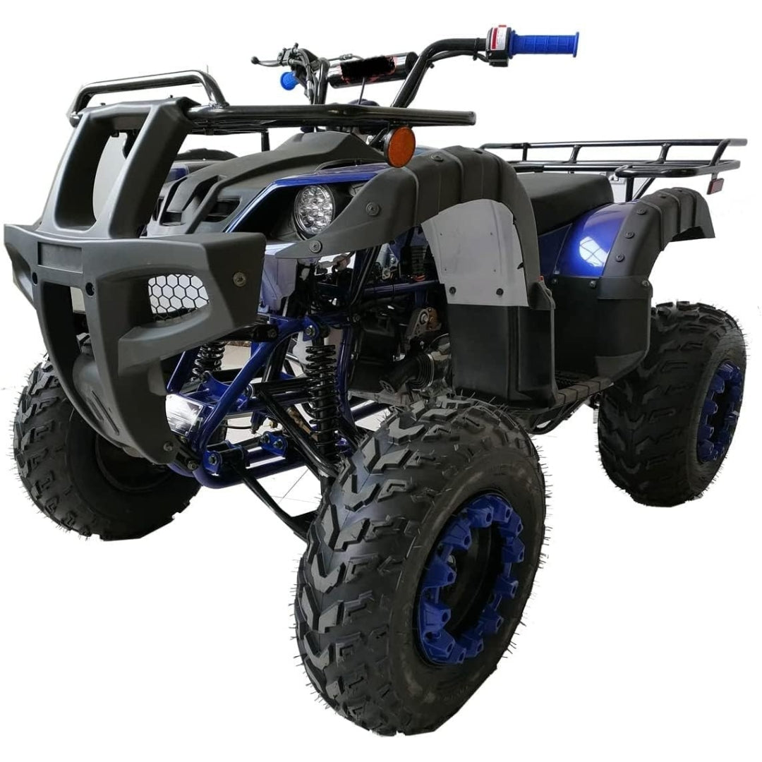 200cc Utility ATV Quad CT-200-1 with Automatic Transmission, Reverse, LED Lights & Big Wheels – Blue
