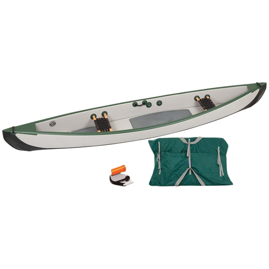 TC16 Inflatable 16’ High Pressure Drop Stitch Travel Canoe – Lightweight, Portable & Durable Canoe for 3 Persons