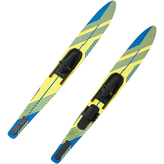 Adult Water Skis 67" with Adjustable Bindings & Padded Toe Plate – High-Gloss UV Coating, 300 lbs
