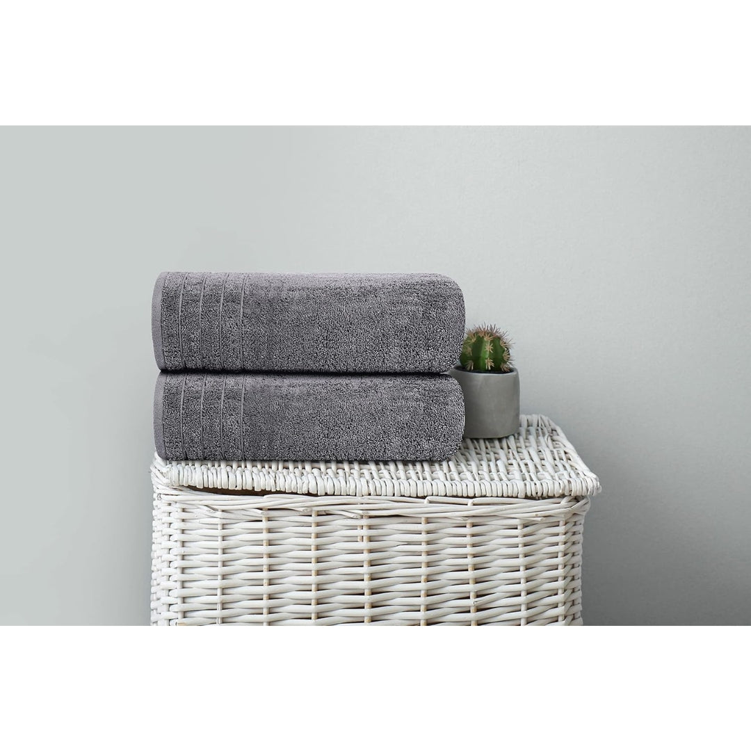 Pack of 4 Extra Large Bath Towels 30x60 | 100% Cotton | Super Soft, Quick Dry & Absorbent | Dark Grey