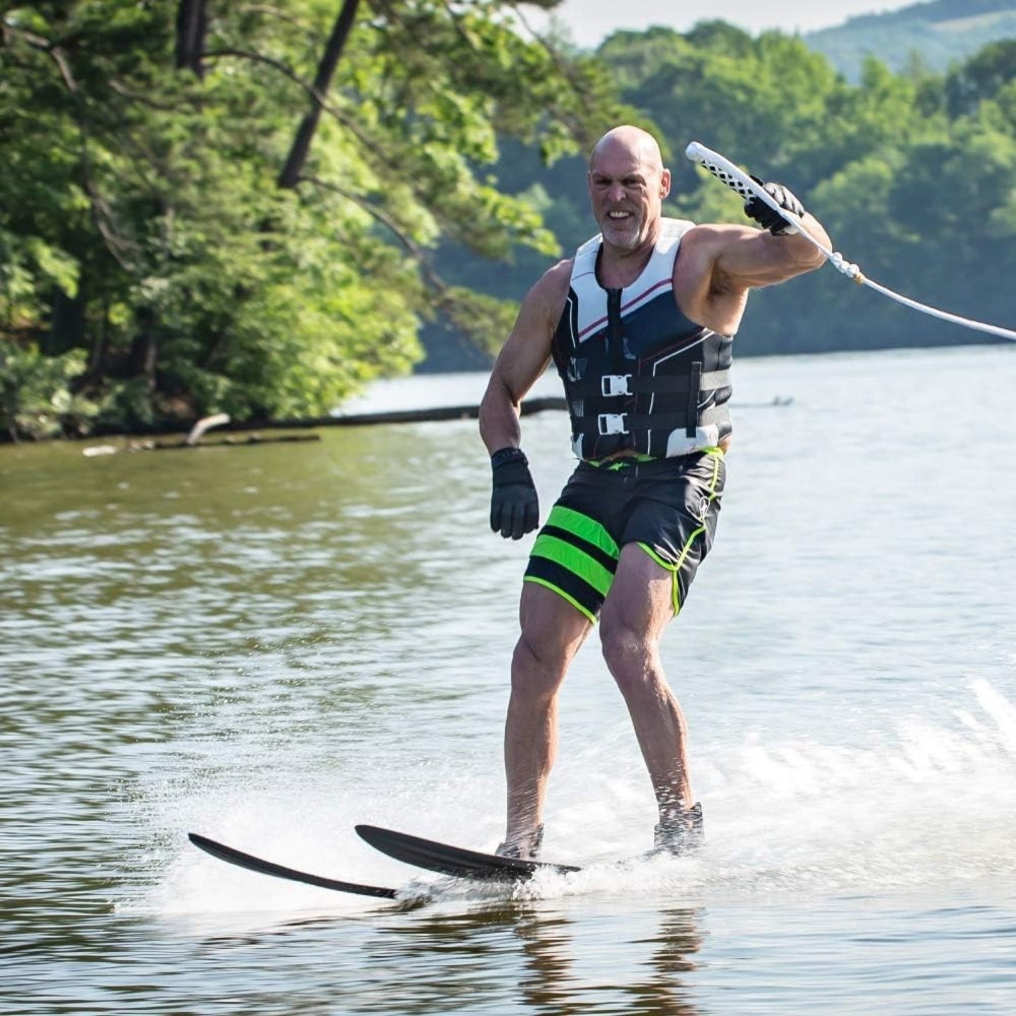 Combo Water Skis for Adults - Beginner-Friendly, Adjustable Black & Blue Pure Combo Skis