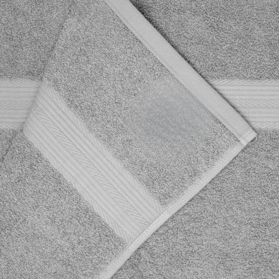 6-Piece Oversized Fade-Resistant Cotton Towel Set – Soft & Absorbent Bath, Hand & Wash Towels, Gray