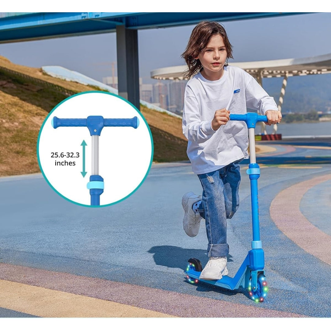 K03 Kids Kick Scooter with LED Light-Up Wheels, Adjustable Handlebar, Anti-Slip Deck & 110 Lbs Capacity