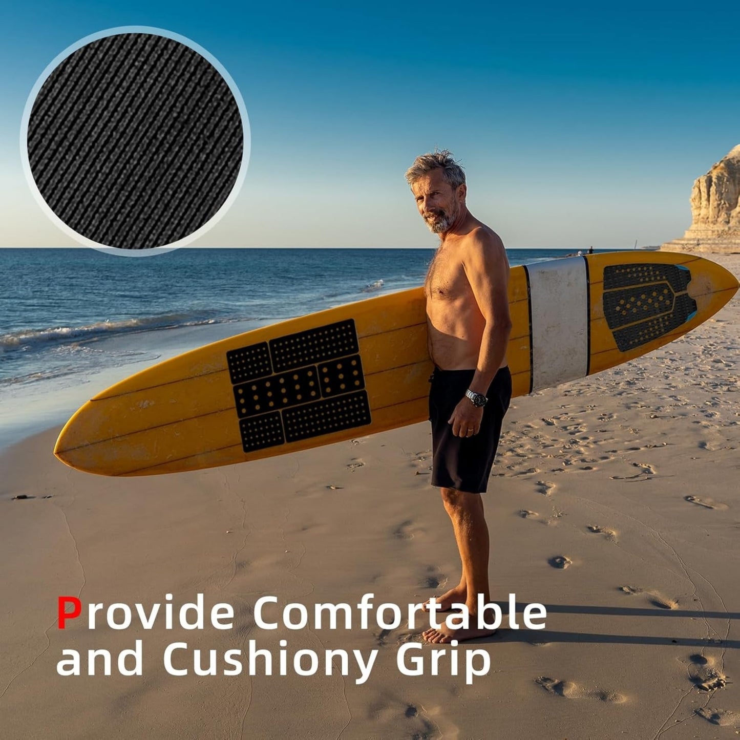 9 Piece Surf Deck Traction Pad with Tail Kicker – Premium EVA Foam for Surfboards & Skimboards