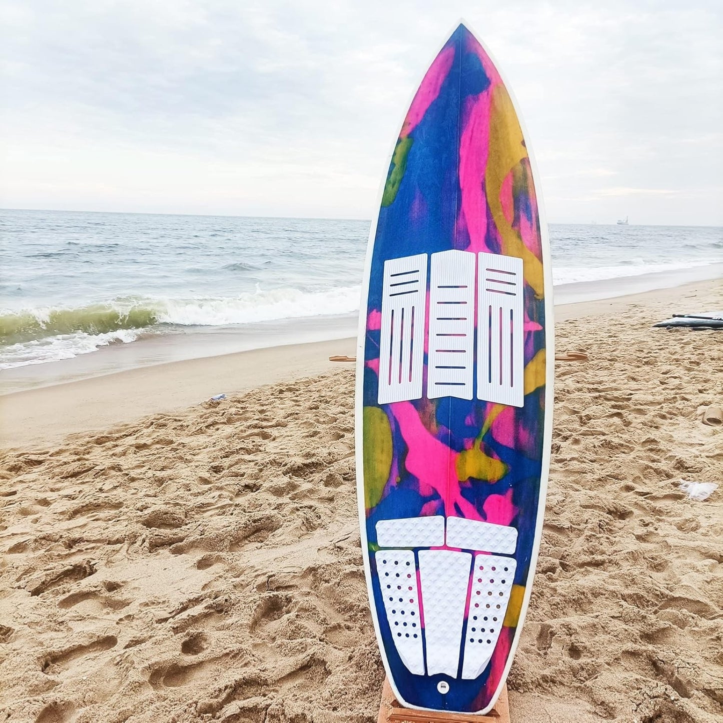 5 Piece EVA Surfboard Traction Pads – Non-Slip Stomp Deck Grip for Skimboards, Funboards & Fishboards