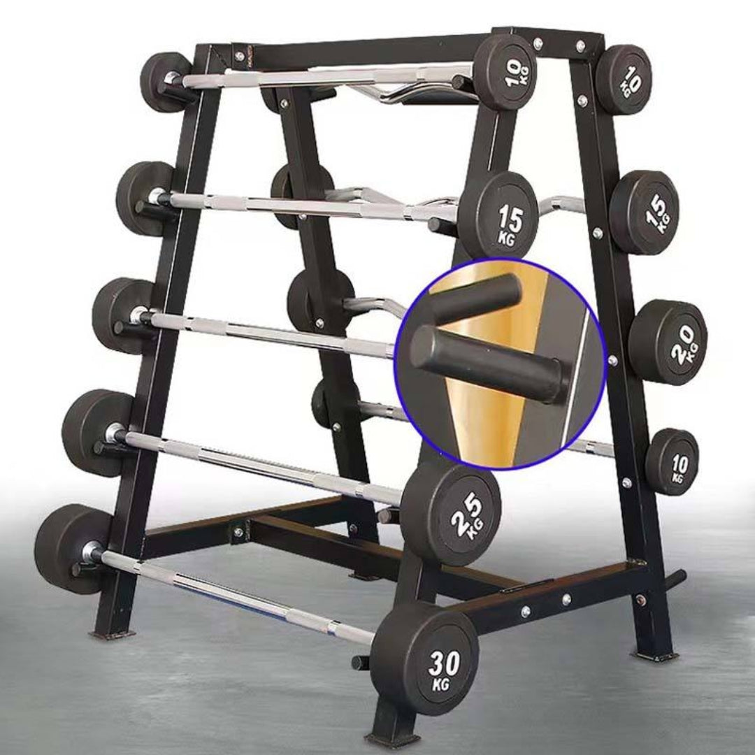 2023 Fixed Rubber Barbell Set Customizable Straight & Curl Weightlifting Bars Factory Price