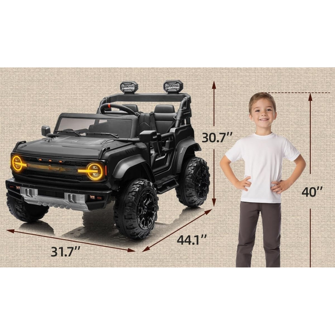 24V Licensed Ford Bronco Raptor Ride On Car, 2-Seater Electric Kids Car w/ Remote & Safety Features