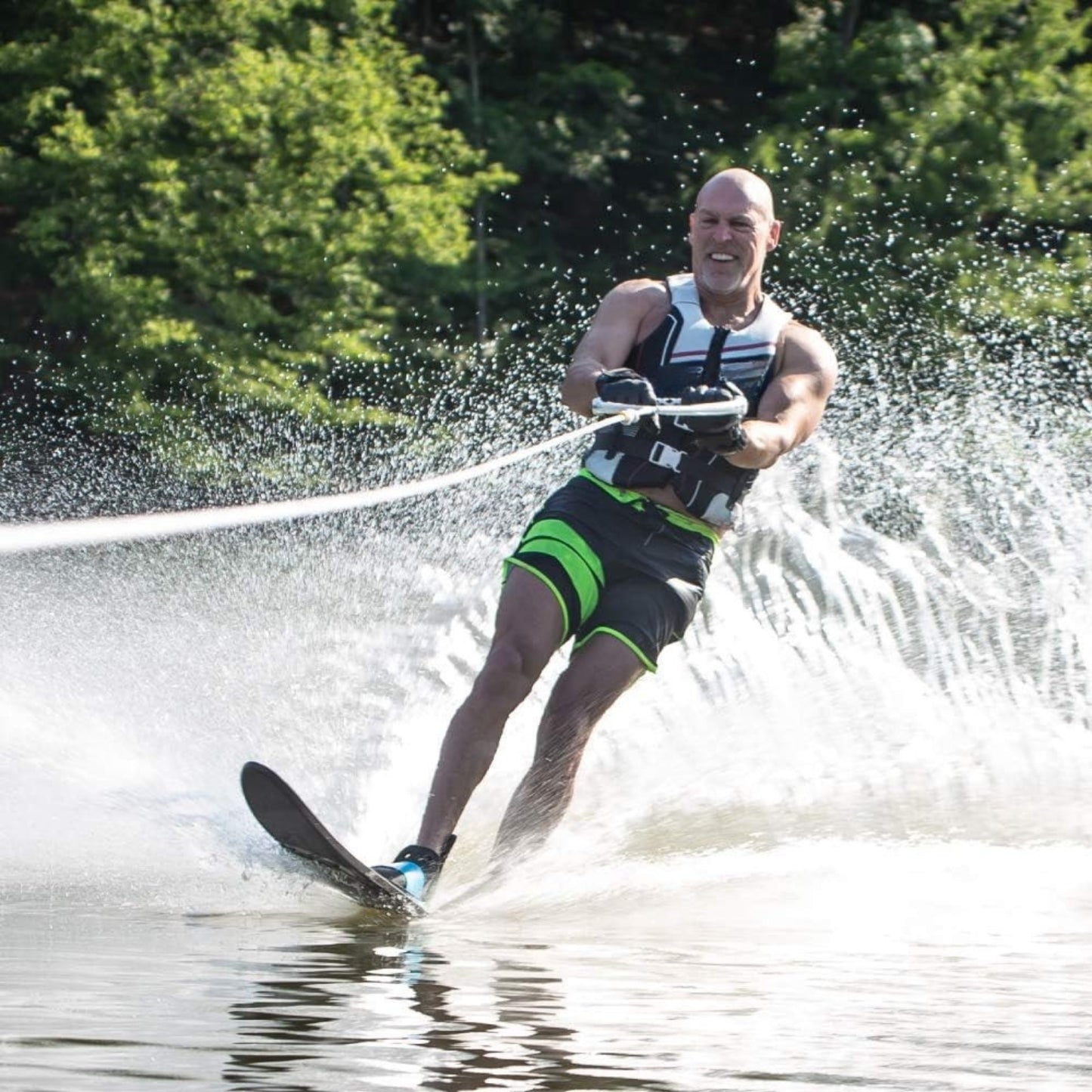 Combo Water Skis for Adults - Beginner-Friendly, Adjustable Black & Blue Pure Combo Skis