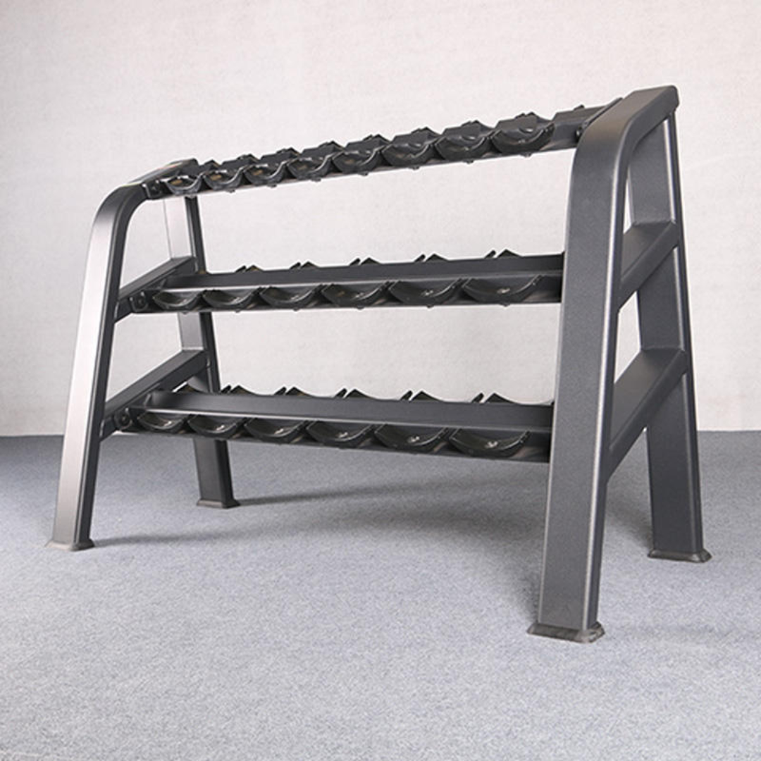 YM Equipment 3-Tier Dumbbell Rack Custom Size Steel Dumbbell Stand for Strength Training