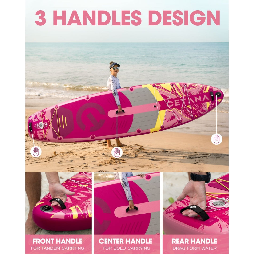 CETANA PinkBliss Inflatable SUP 11'6" All-Round Paddle Board with Accessorie 450lbs Capacity