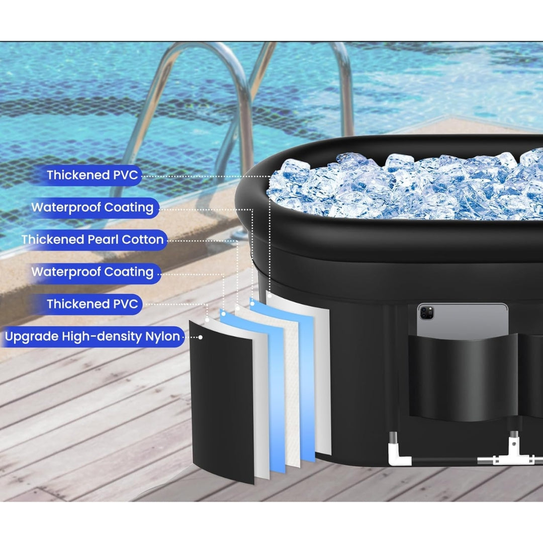 Ice Bath Tub for Adults XL 140 Gal Portable Cold Plunge Tub for Fitness, Athletes & Recovery Indoor & Outdoor Use
