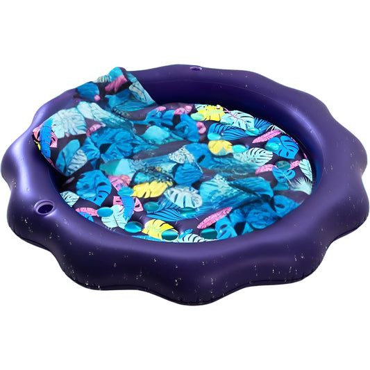 Extra Large Inflatable Pool Float Lounger 77" with Pillow, Cup Holders & Cooling Holes – Purple