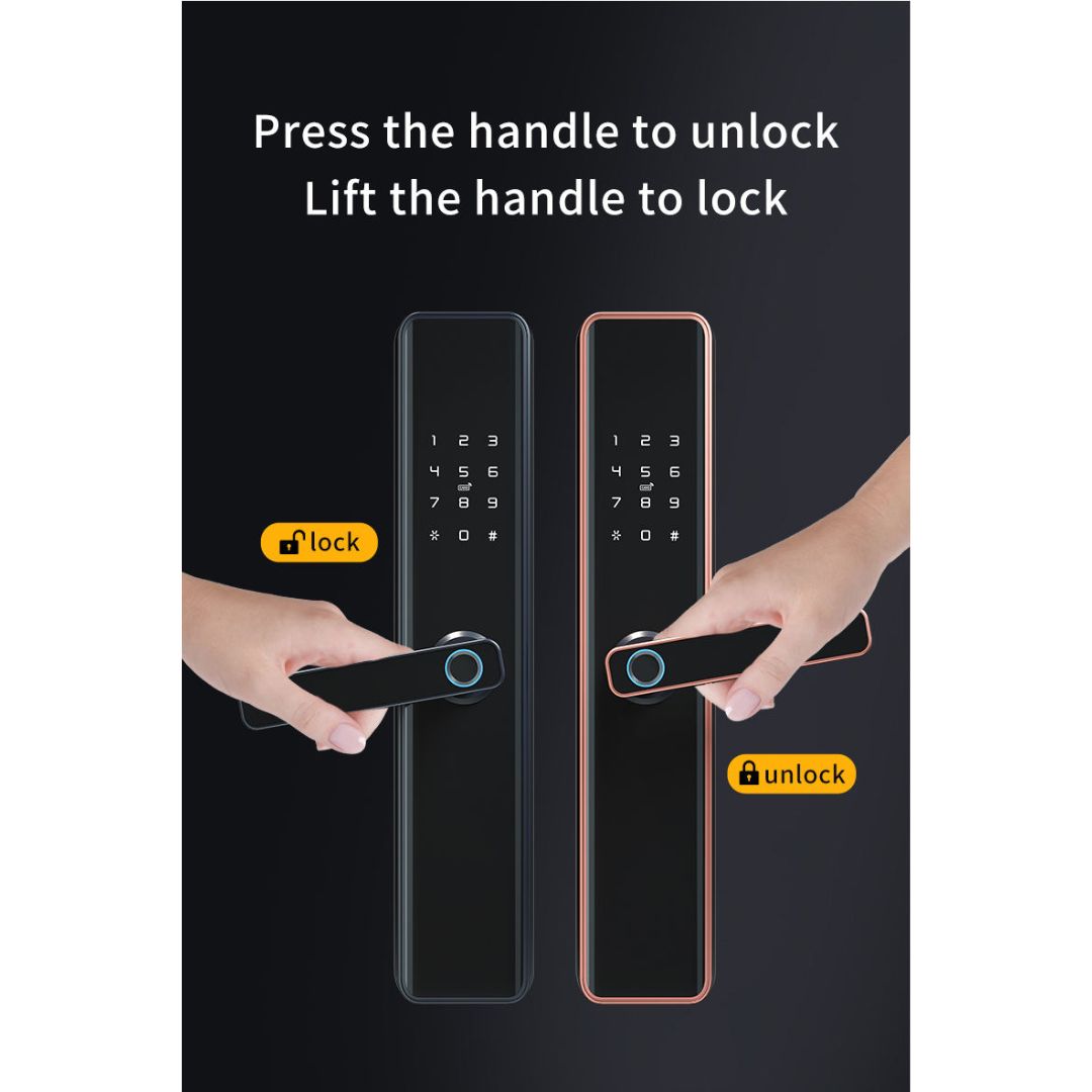 High Quality Smart Fingerprint Door Lock  7 Unlock Methods, Silent Design, Wi-Fi App Control for Apartments, Hotels & Homes