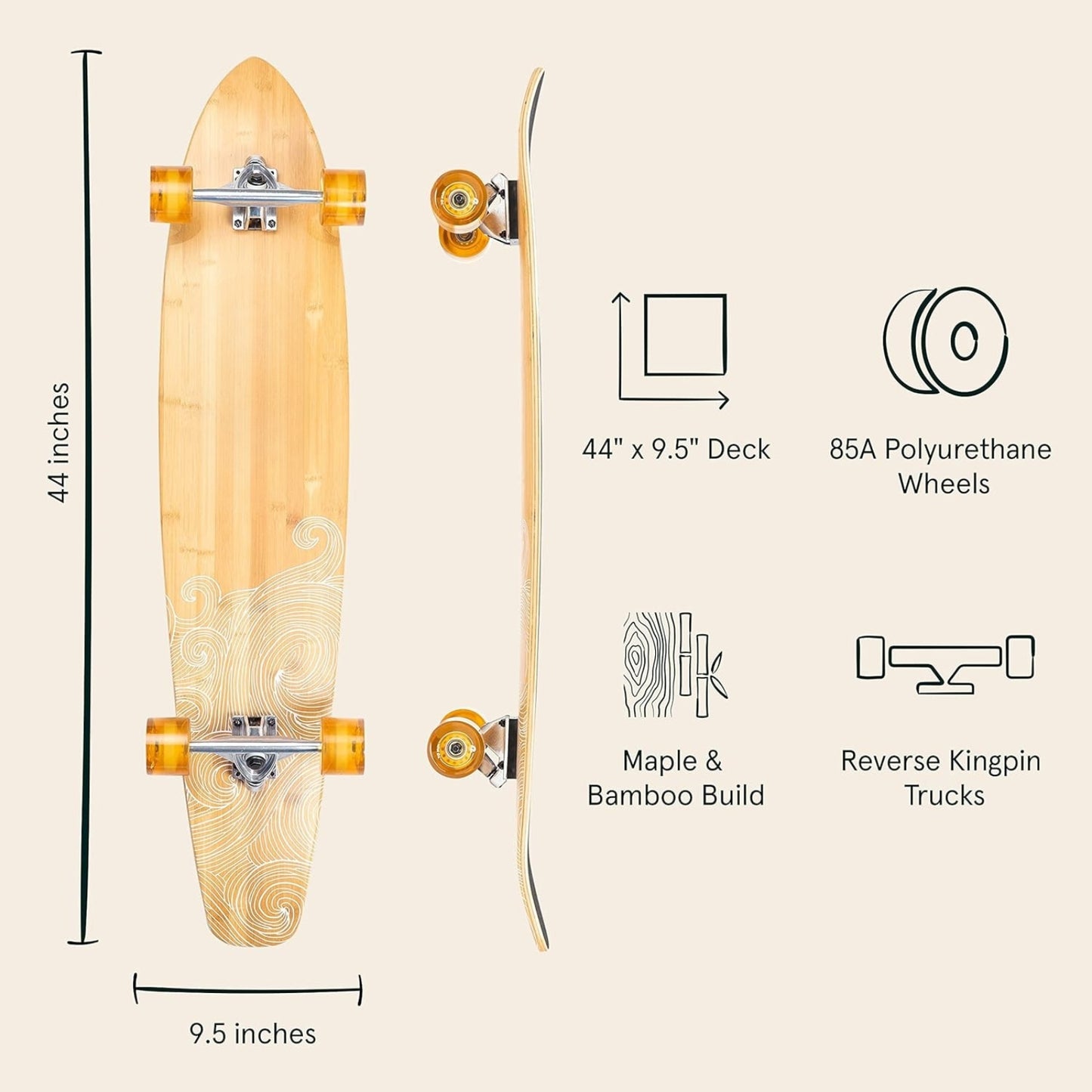 zed-cruiser-pintail-longboard-skateboard-44-bamboo-maple-deck-smooth-ride-carving-commuting