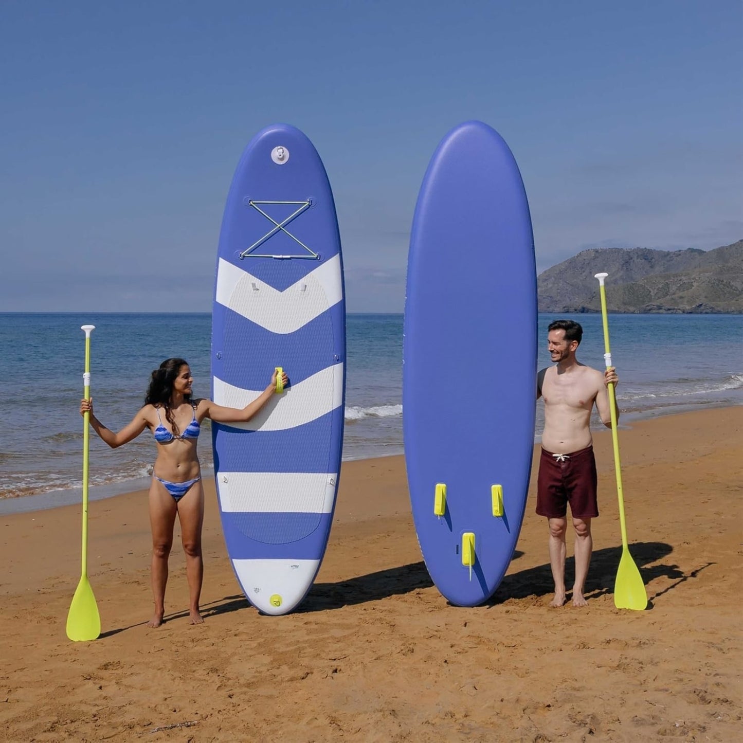 Inflatable Paddle Board for Adults 10’x33”x5.9” with Oar, Pump, Fins & Backpack – 286 lb Capacity