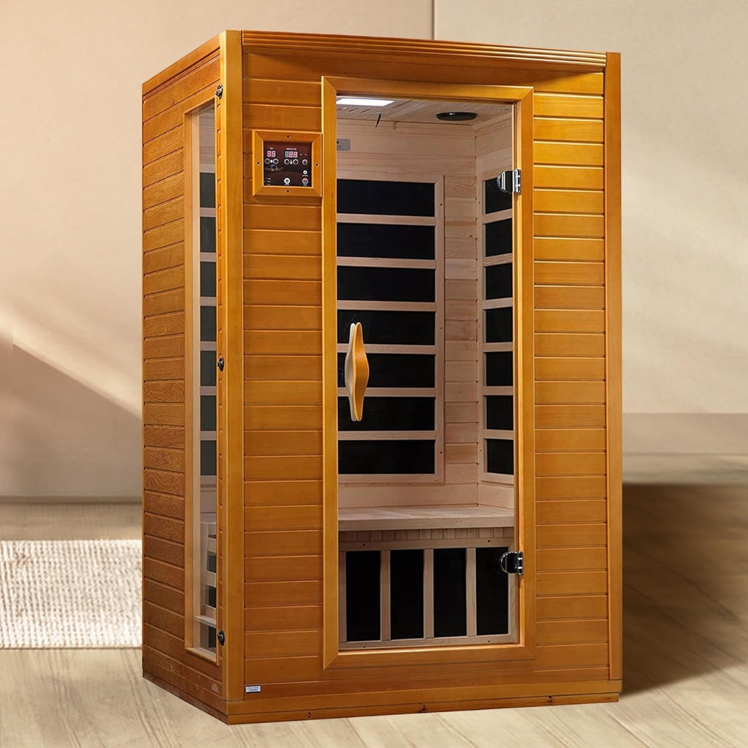 Saunas Andora 2-Person Low EMF FAR Infrared Sauna with Red Light Therapy & Bluetooth Speakers