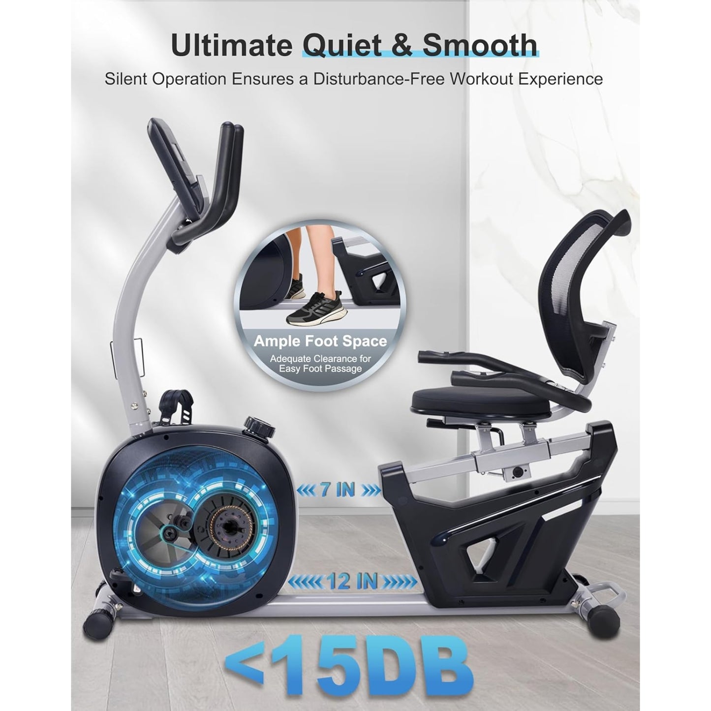 Recumbent Exercise Bike for Home – Ergonomic Comfort Seat, Smart App, 420LBS Capacity