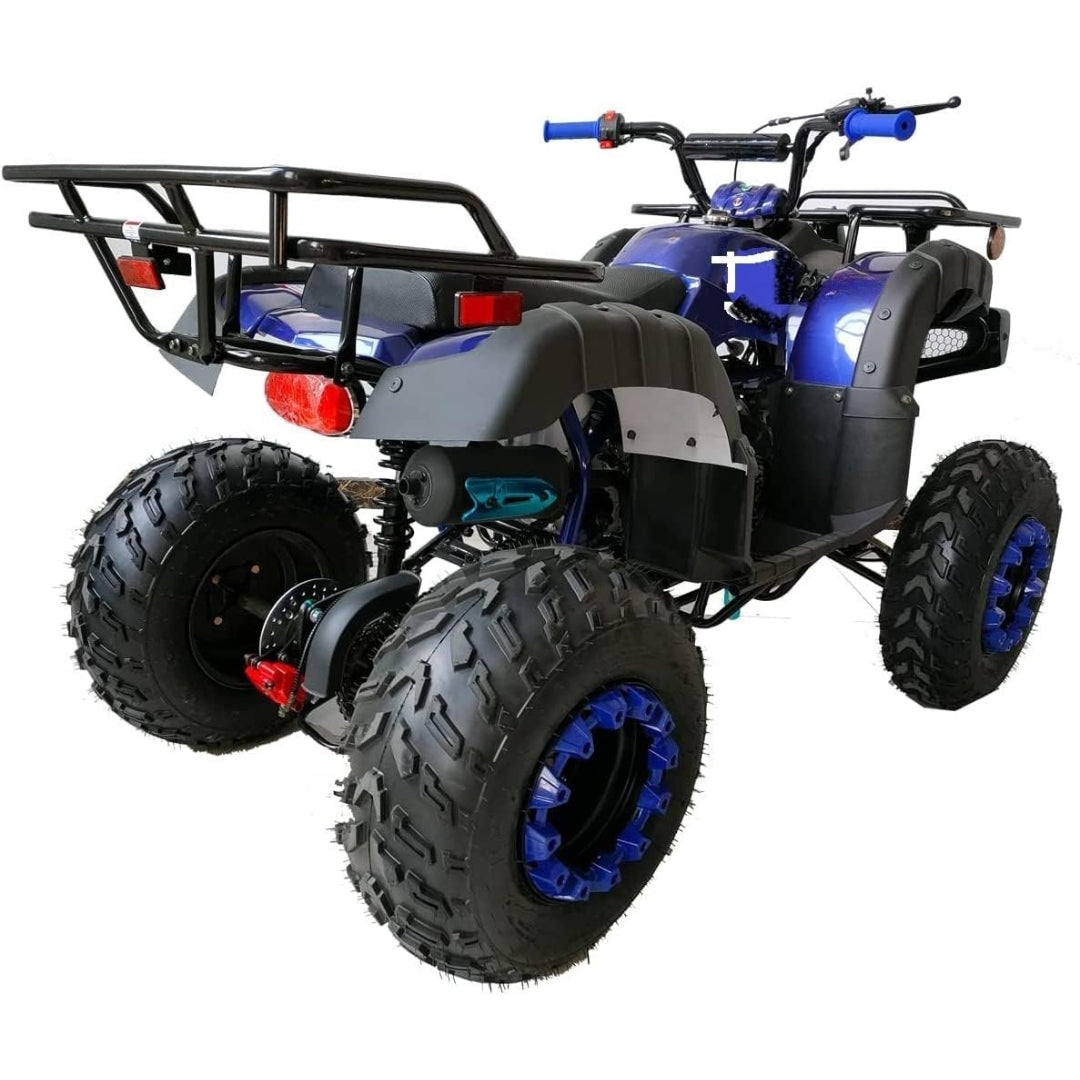 200cc Utility ATV Quad CT-200-1 with Automatic Transmission, Reverse, LED Lights & Big Wheels – Blue