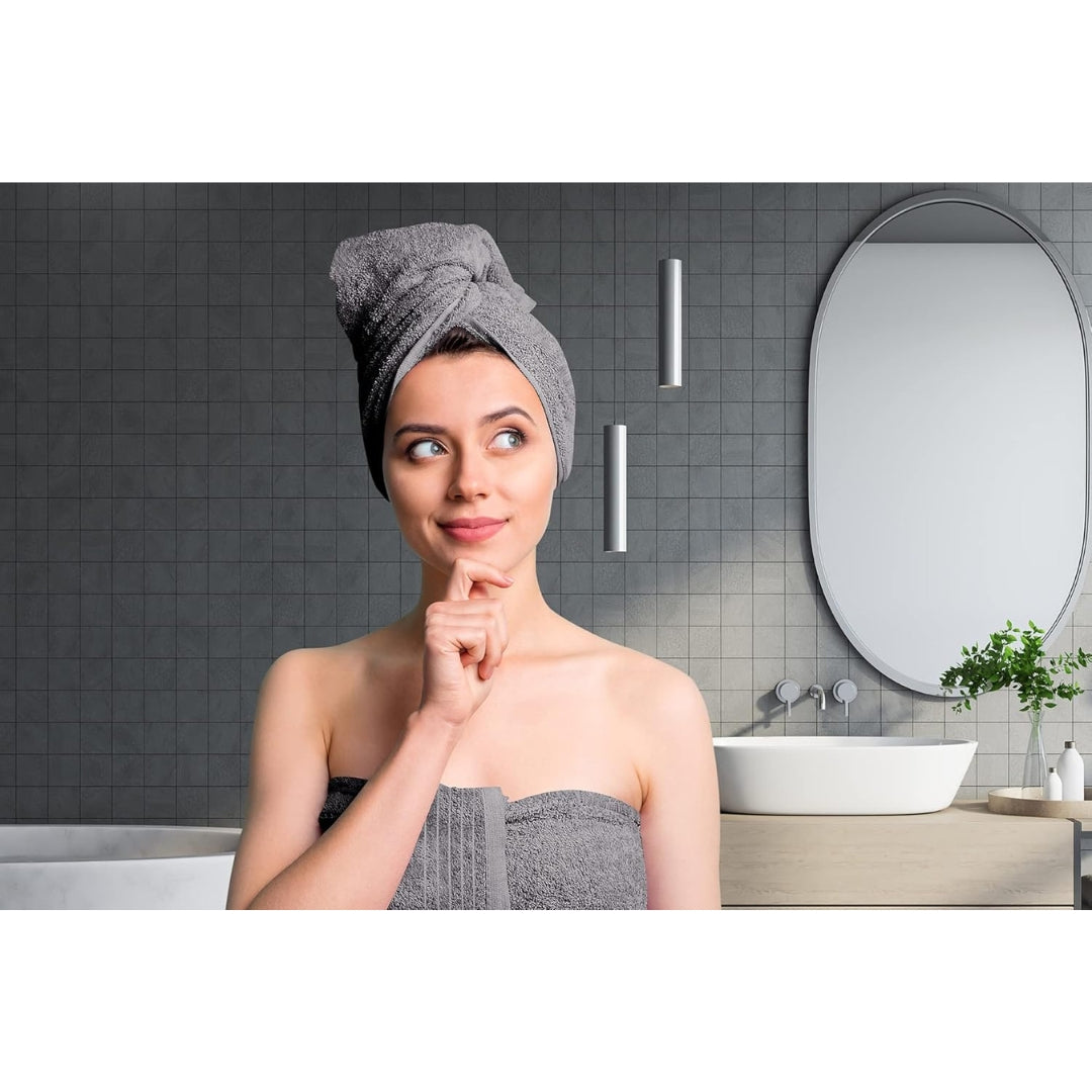 Pack of 4 Extra Large Bath Towels 30x60 | 100% Cotton | Super Soft, Quick Dry & Absorbent | Dark Grey