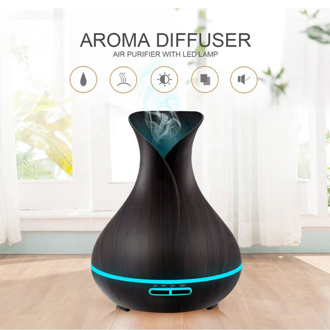 Tuya Smart WiFi Aroma Diffuser 400ML  Ultrasonic Humidifier with APP Control, LED Lights & 1-Year Warranty
