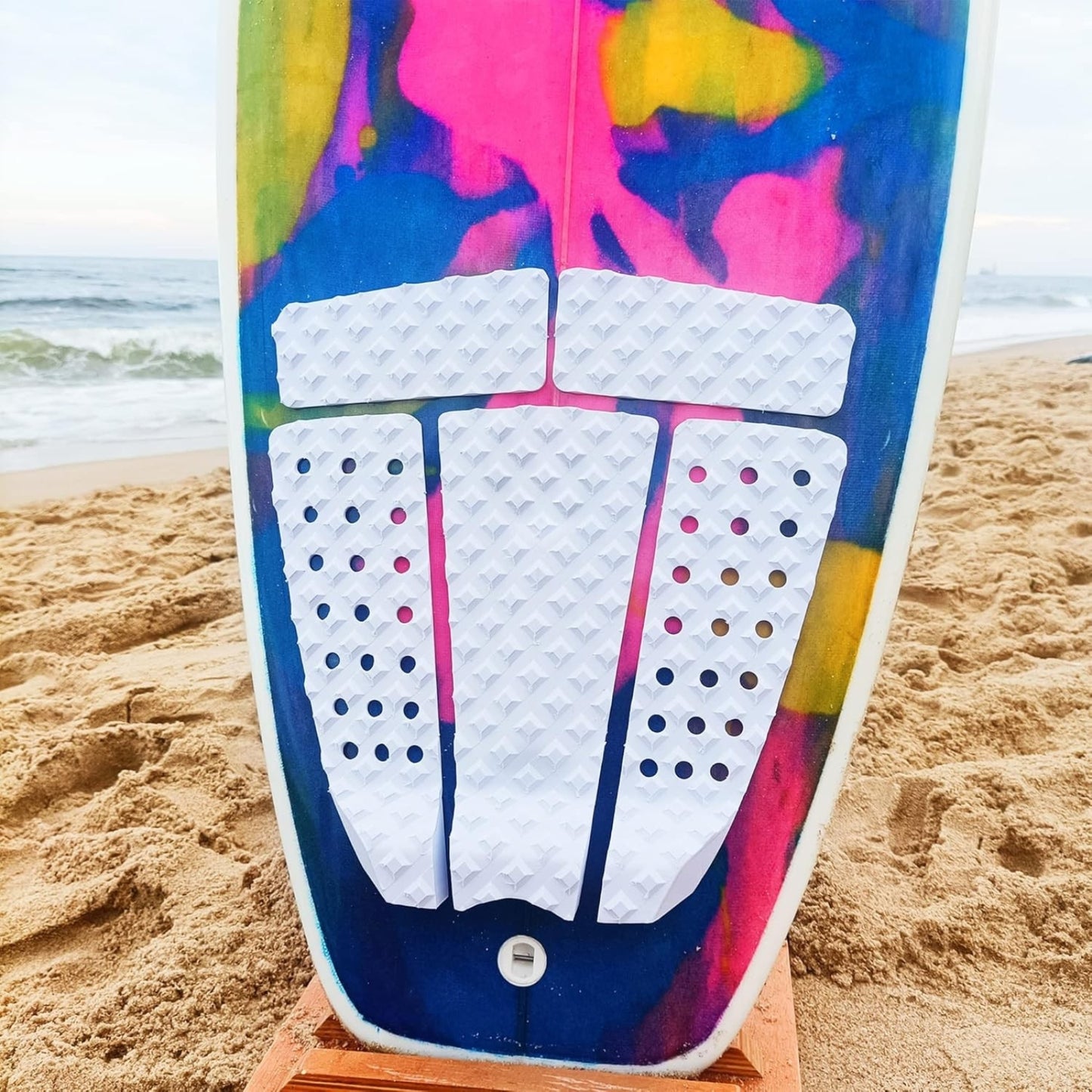 5 Piece EVA Surfboard Traction Pads – Non-Slip Stomp Deck Grip for Skimboards, Funboards & Fishboards