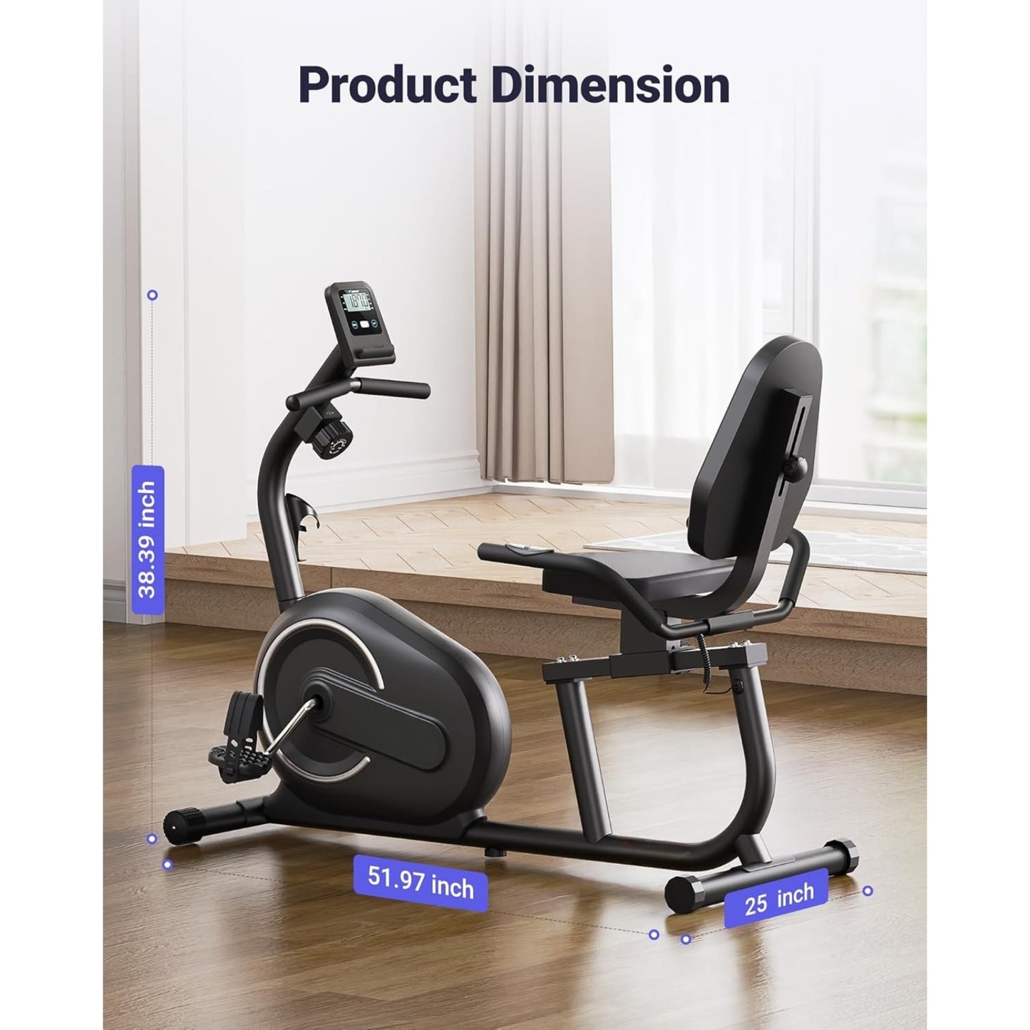 Exercise Bike for Home with Bluetooth App, LCD Display, Heart Rate Monitor & Magnetic Resistance