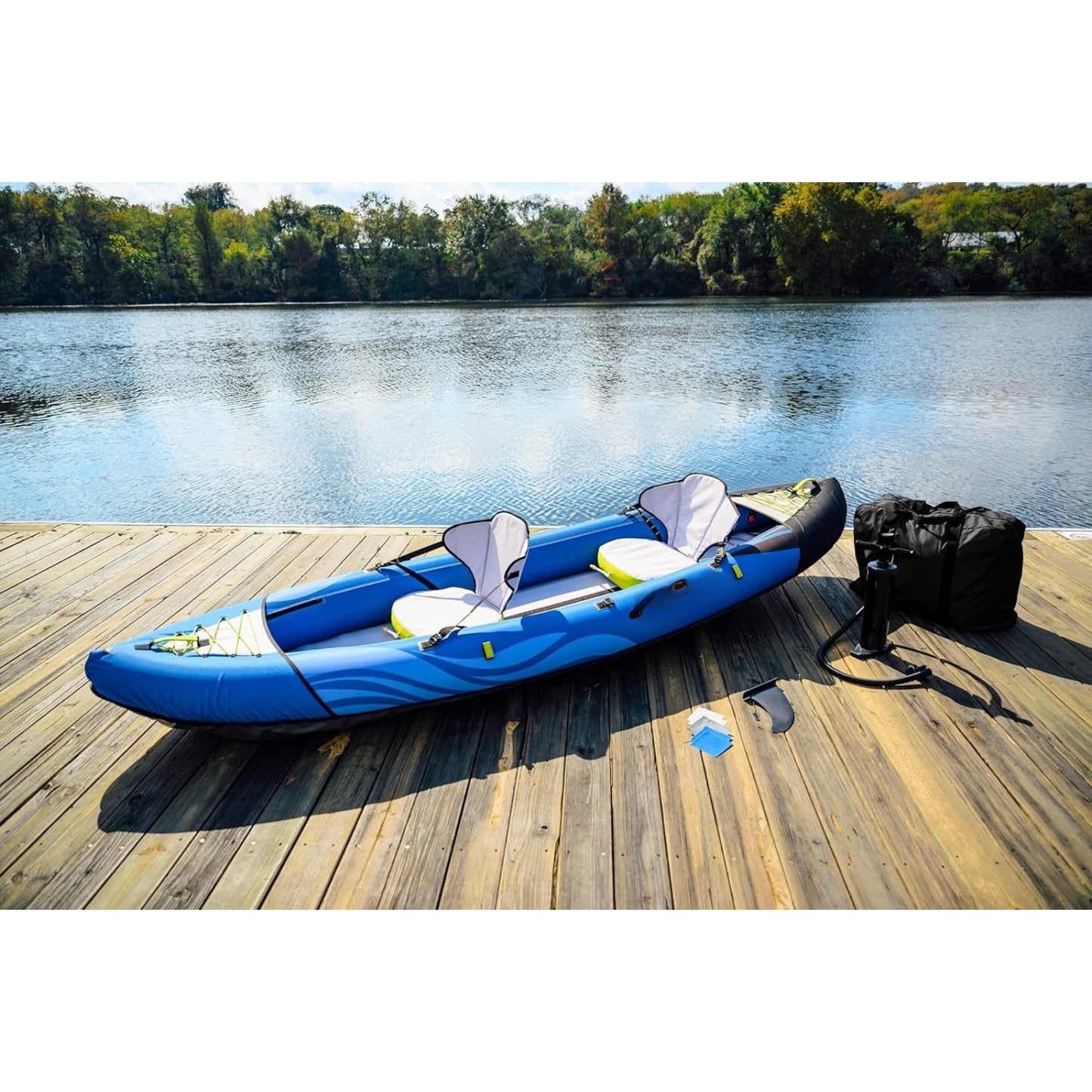 Inflatable Tandem Kayak – Compact, Stable & Durable for 1 or 2 Person | Convertible Seating
