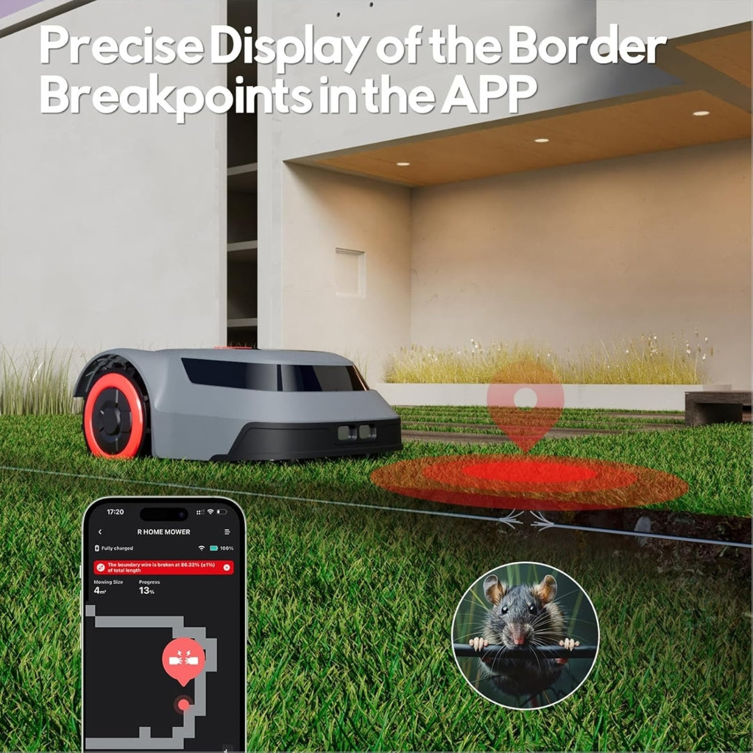MGC500 Robot Lawn Mower with Boundary Wires, 45% Slope, Auto Recharge & Precise Navigation