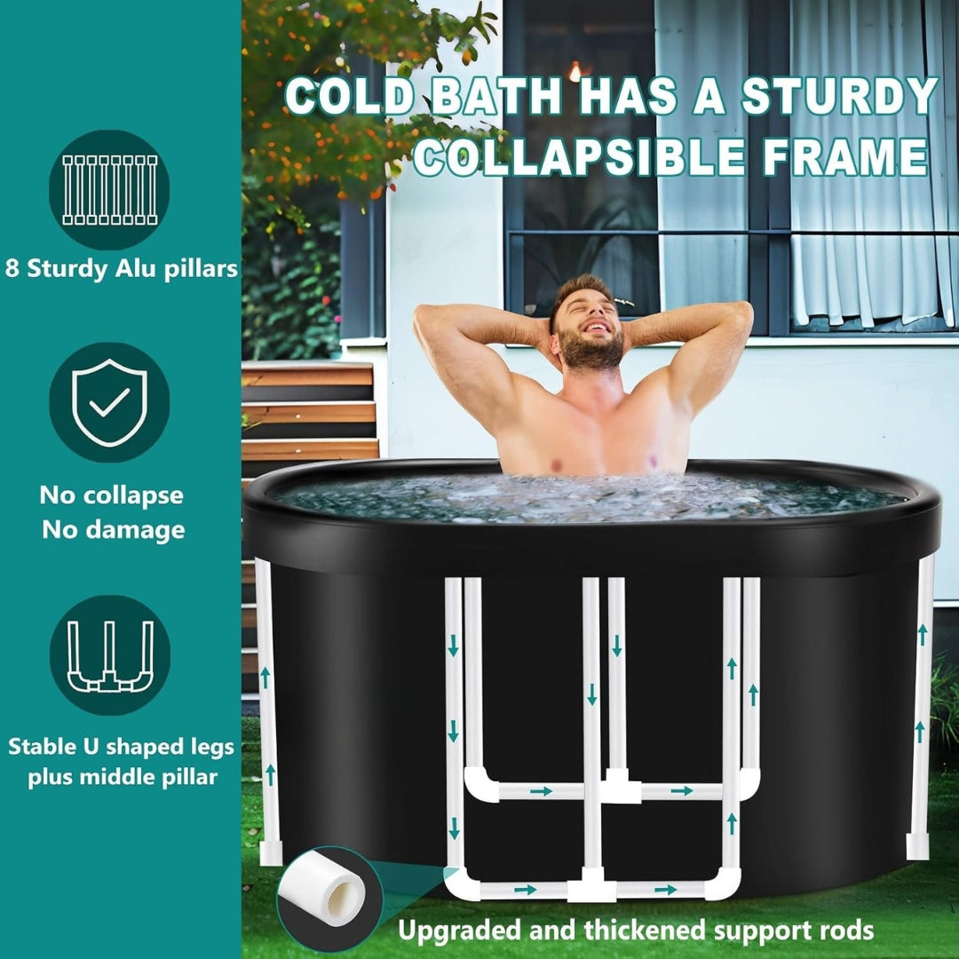 Ice Bath Tub 129 Gal – Portable Cold Plunge Tub, Foldable, Multi-Layered, with Storage Bag for Indoor & Outdoor Use