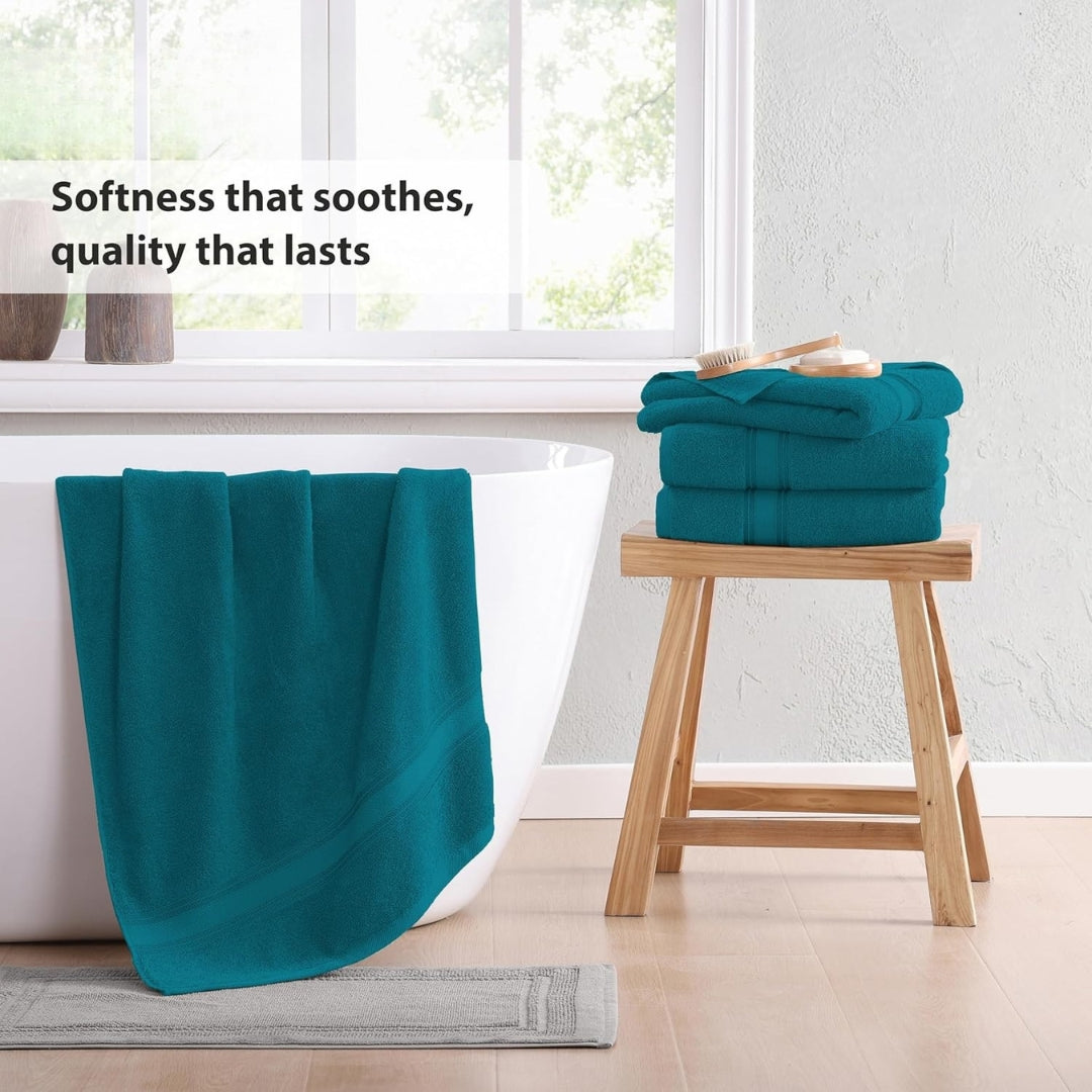 100% Cotton 4 Pack Bath Towels Set (28"x54") – Zero Twist, Quick Dry, Soft & Absorbent Luxury Towels