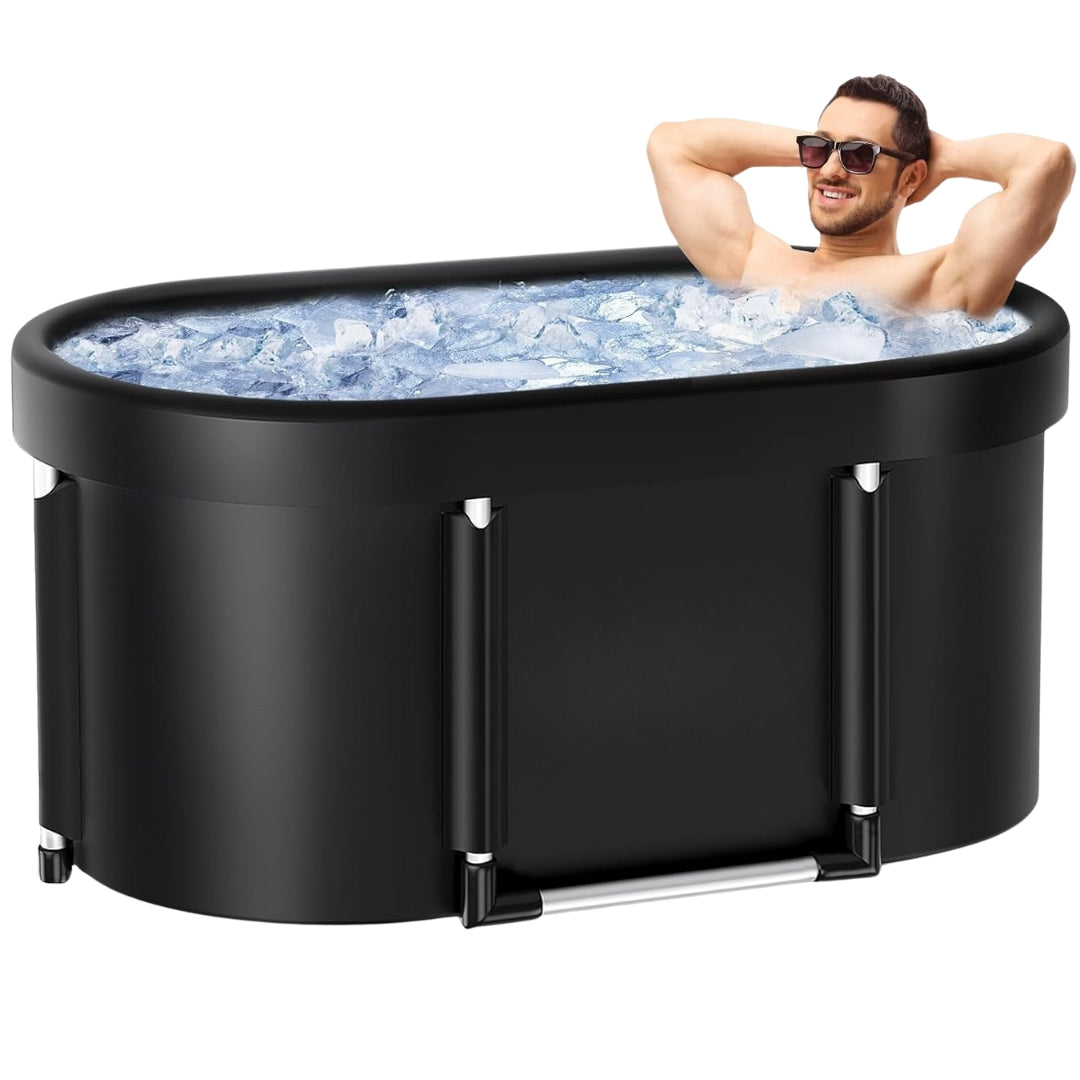 New Upgrade XL 139-Gallon Oval Ice Bath Tub 6-Layer Insulated Portable Cold Plunge for Athletes, Home Gym & Outdoor Recovery