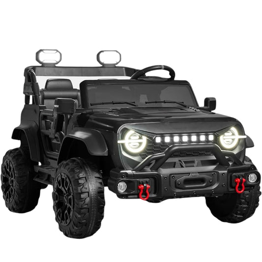 Kids 24V 2-Seater Electric Ride On Car Truck w/ Remote Control, Bluetooth & LED Lights – Black
