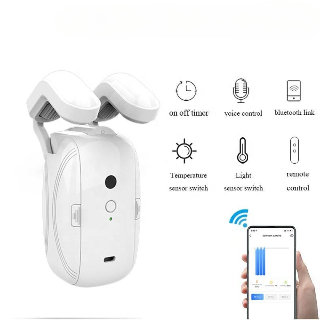 Smart Home Robot Motorized Curtain Tuya WiFi Voice & App Control, Battery-Powered