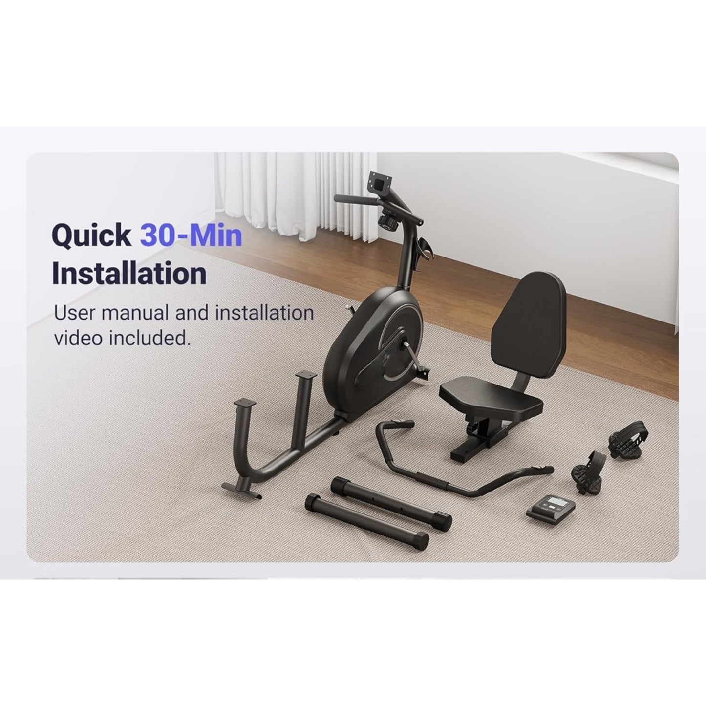 Exercise Bike for Home with Bluetooth App, LCD Display, Heart Rate Monitor & Magnetic Resistance