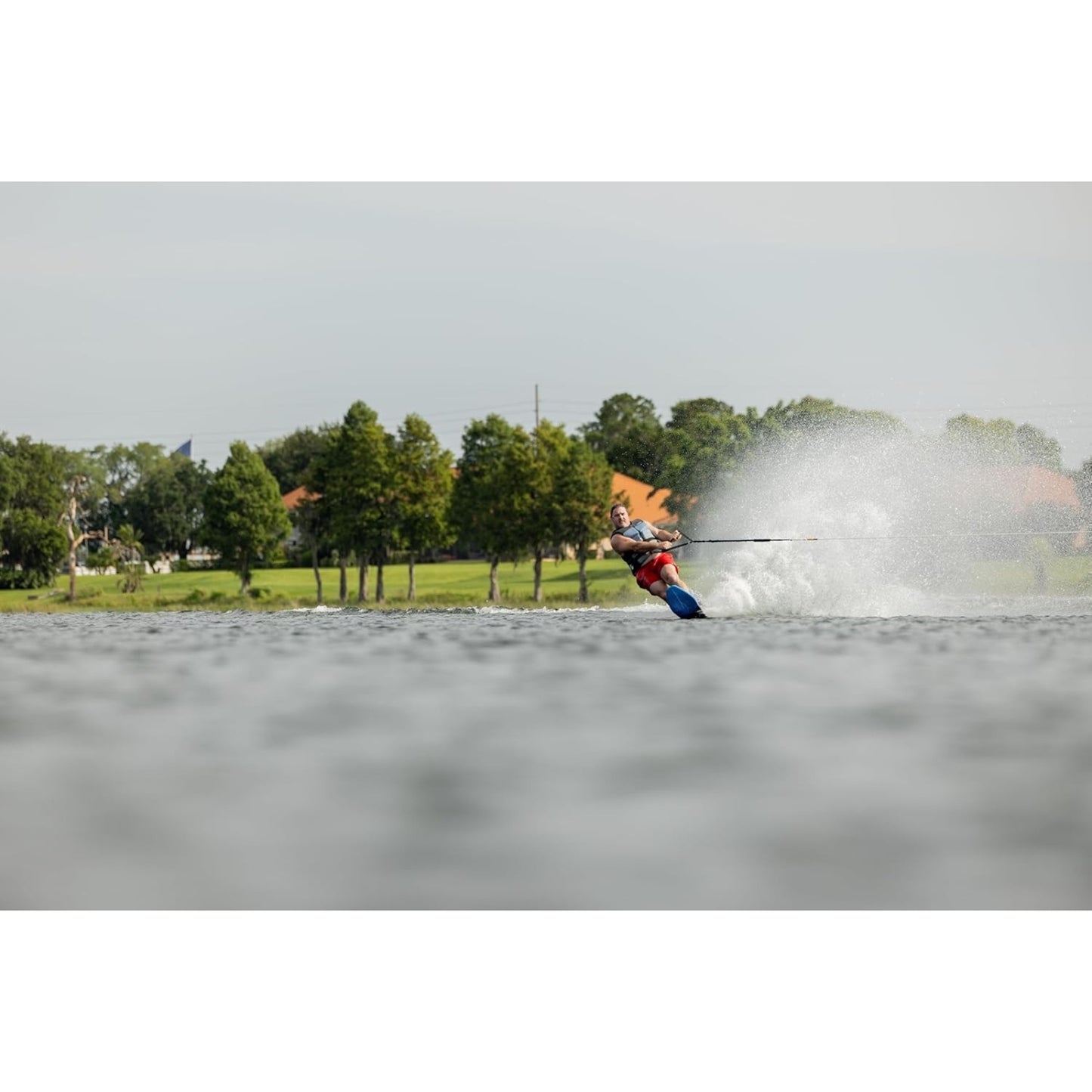 Big Daddy Waterski with Swerve Lace-Adjustable Front Binding & Rear Toe Plate – One Size Fits Most