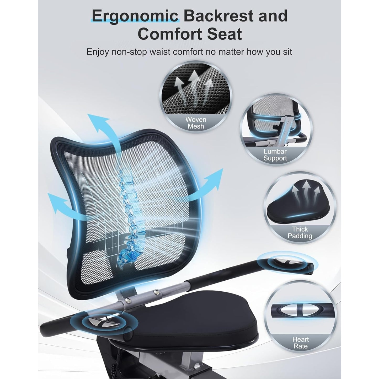 Recumbent Exercise Bike for Home – Ergonomic Comfort Seat, Smart App, 420LBS Capacity