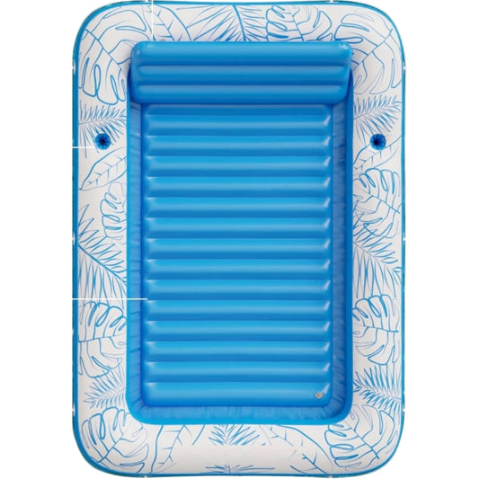 Inflatable Tanning Pool Lounger Float 4-in-1 Sunbathing Tub with Cup Holders for Adults & Kids XL