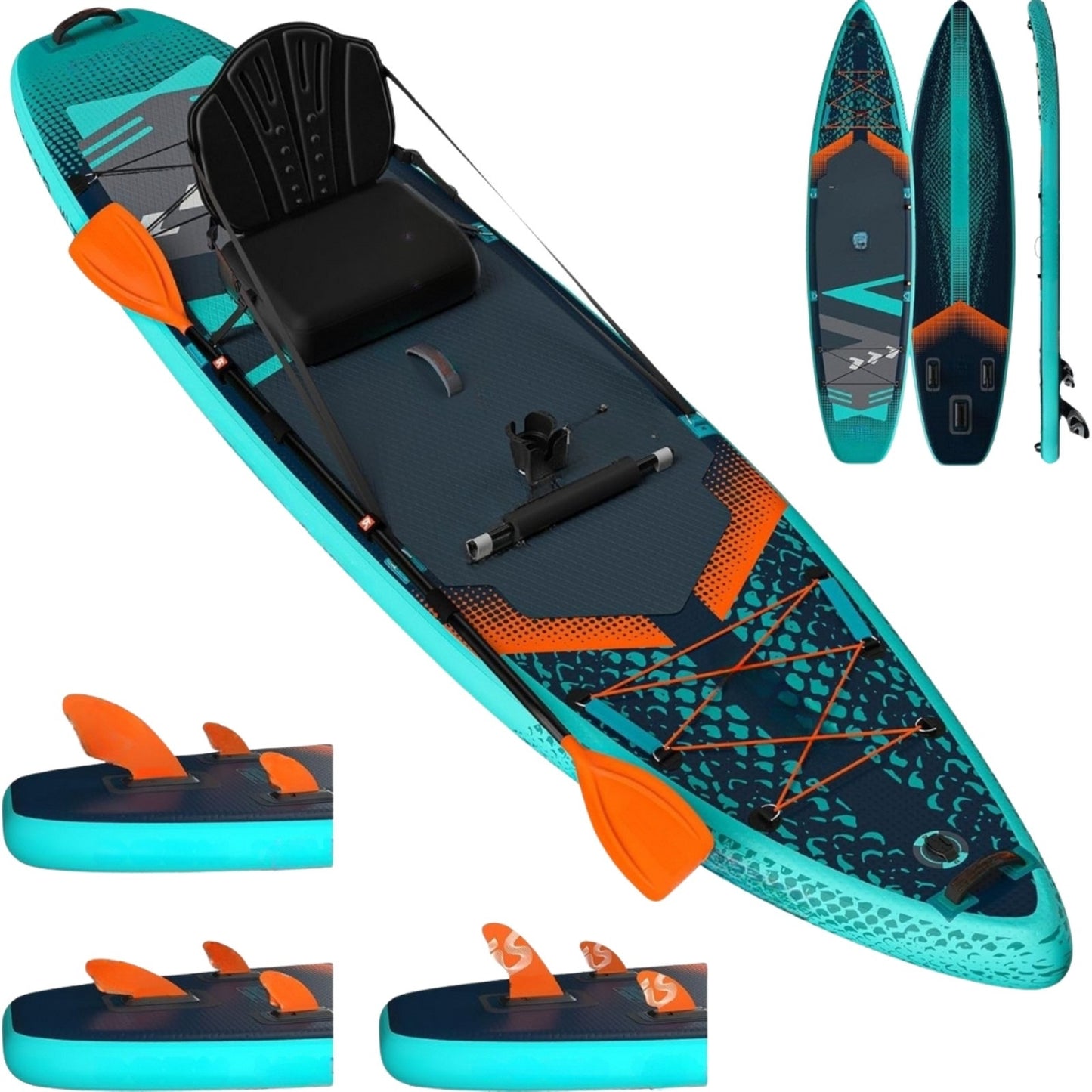 Lead Inflatable Stand Up Paddle Board 11’ x 33” / 12’ x 35” Ultra Stable SUP Kit for Adults & Youth with Kayak Conversion & Accessories