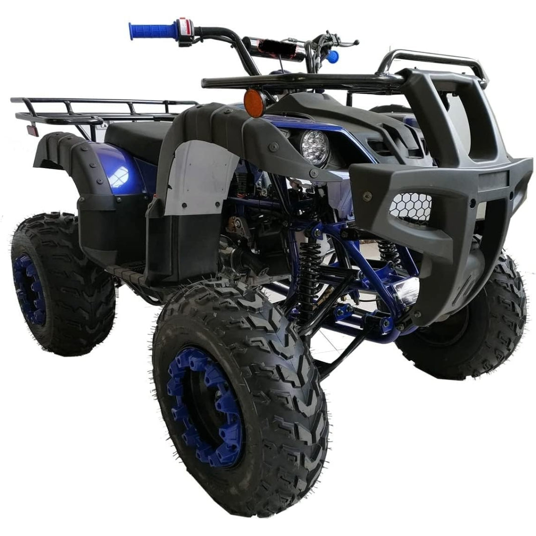 200cc Utility ATV Quad CT-200-1 with Automatic Transmission, Reverse, LED Lights & Big Wheels – Blue
