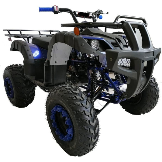 200cc Utility ATV Quad CT-200-1 with Automatic Transmission, Reverse, LED Lights & Big Wheels – Blue